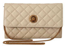 Load image into Gallery viewer, White  Nappa Leather Medusa Evening Bag
