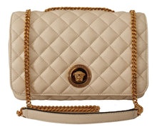 Load image into Gallery viewer, White Nappa Leather Medusa Shoulder Bag
