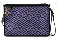 Load image into Gallery viewer, Violet Leather Greca Shoulder Bag
