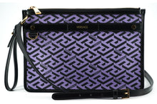 Load image into Gallery viewer, Violet Leather Greca Shoulder Bag
