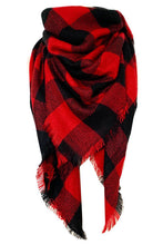 Load image into Gallery viewer, Faux Cashmere Plaid Scarf
