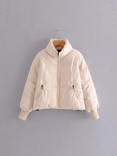 Load image into Gallery viewer, Zip Up Drawstring Winter Coat with Pockets
