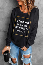 Load image into Gallery viewer, STRONG WOMEN STRONG WORLD Graphic Drop Shoulder Sweatshirt
