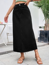 Load image into Gallery viewer, Raw Hem Denim Skirt
