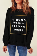 Load image into Gallery viewer, STRONG WOMEN STRONG WORLD Graphic Drop Shoulder Sweatshirt
