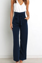 Load image into Gallery viewer, Tie Front Paperbag Wide Leg Pants
