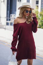 Load image into Gallery viewer, V-Neck Rib-Knit Sweater Dress
