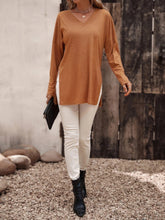 Load image into Gallery viewer, V-Neck Long Sleeve Slit Top
