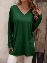 Load image into Gallery viewer, V-Neck Long Sleeve Slit Top
