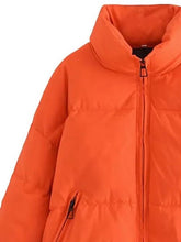 Load image into Gallery viewer, Zip Up Drawstring Winter Coat with Pockets
