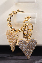 Load image into Gallery viewer, Zircon Decor Heart C-Hoop Drop Earrings
