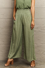 Load image into Gallery viewer, Smocked Waist Wide Leg Printed Long Pants
