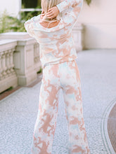 Load image into Gallery viewer, Printed Long Sleeve Top and Wide Leg Pants Lounge Set
