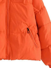 Load image into Gallery viewer, Zip Up Drawstring Winter Coat with Pockets
