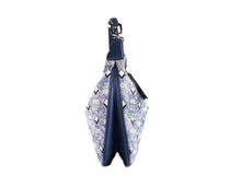 Load image into Gallery viewer, Portuna Large Crescent Blue Vintage Denim Fabric Hobo Bag Shoulder Purse
